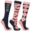 HyCONIC 3 Pack Tall Junior Pattern Riding Socks - Navy/Rose