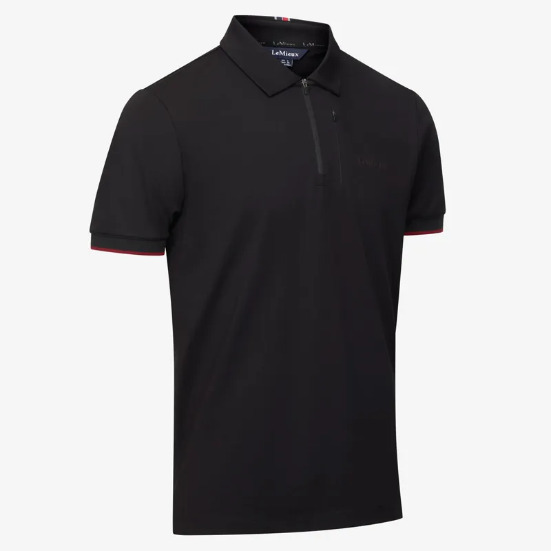 LeMieux Elite Mens Zip Polo Shirt - Black-1