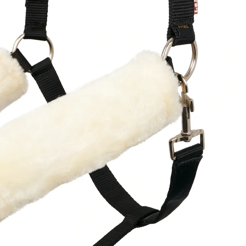 LeMieux Comfort Fleece Headcollar - Black/Natural-3