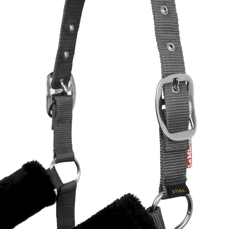 LeMieux Comfort Fleece Headcollar - Black/Grey-3