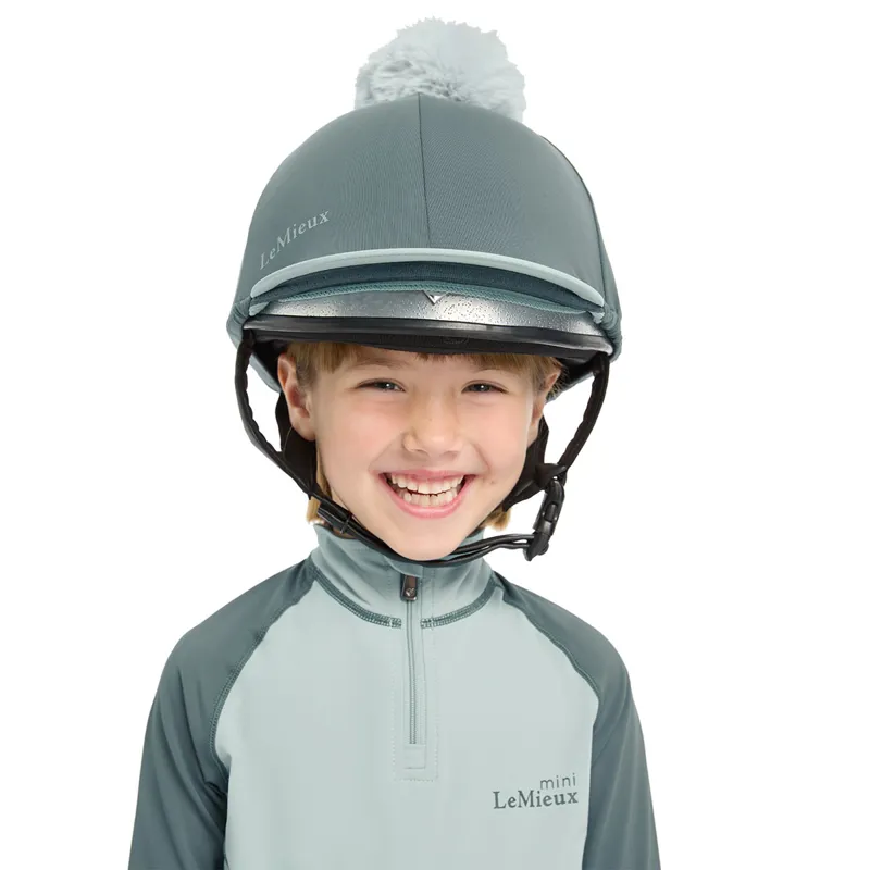 LeMieux Pom Hat Silk - Petrol-2