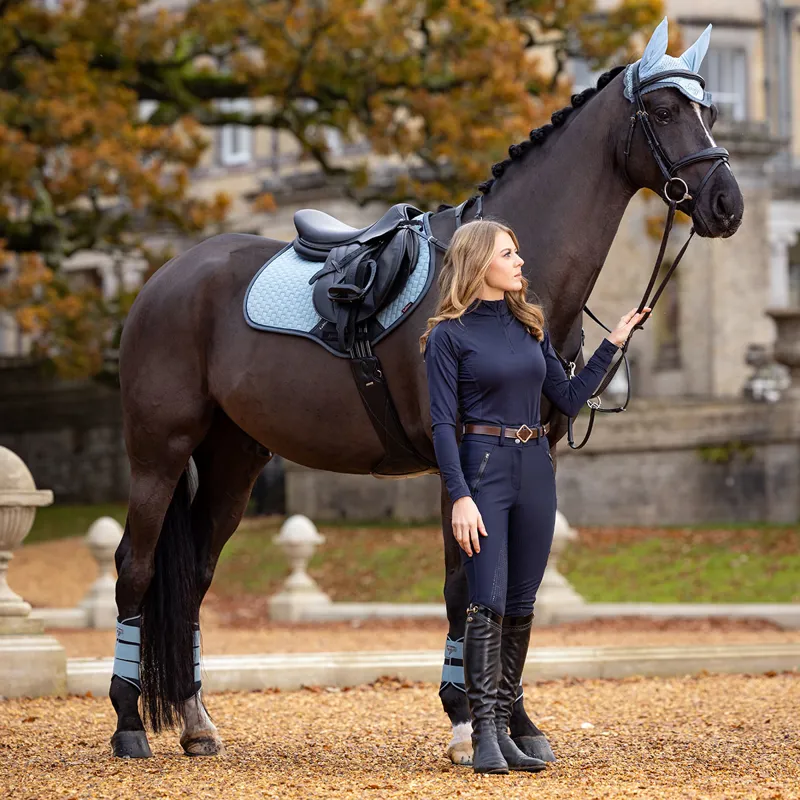 LeMieux Classique Suede Close Contact Square - Glacier-3