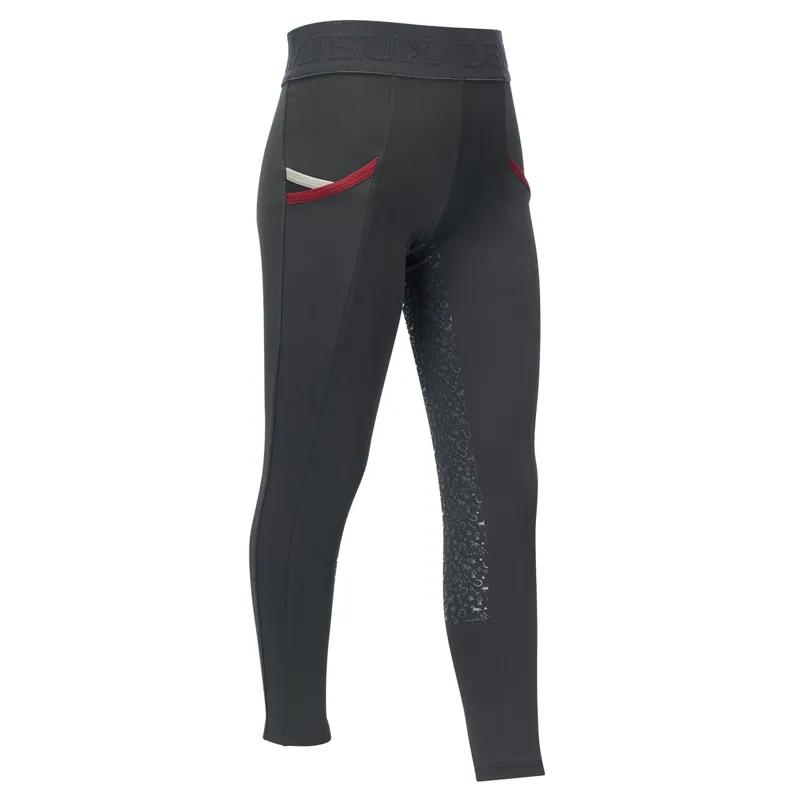 LeMieux Mini Pull On Full Grip Junior Riding Tights - Cinder