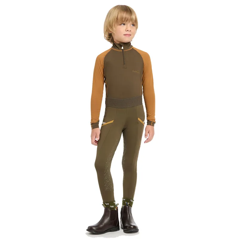 LeMieux Mini Pull On Full Grip Junior Riding Tights - Alpine-5