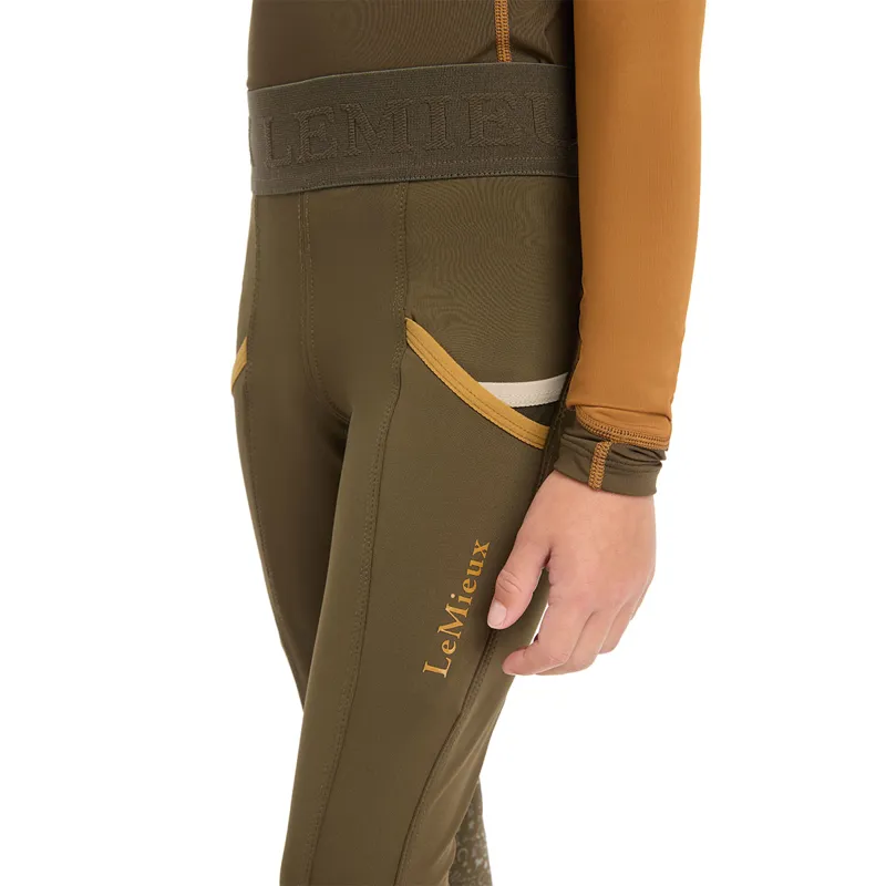 LeMieux Mini Pull On Full Grip Junior Riding Tights - Alpine-4