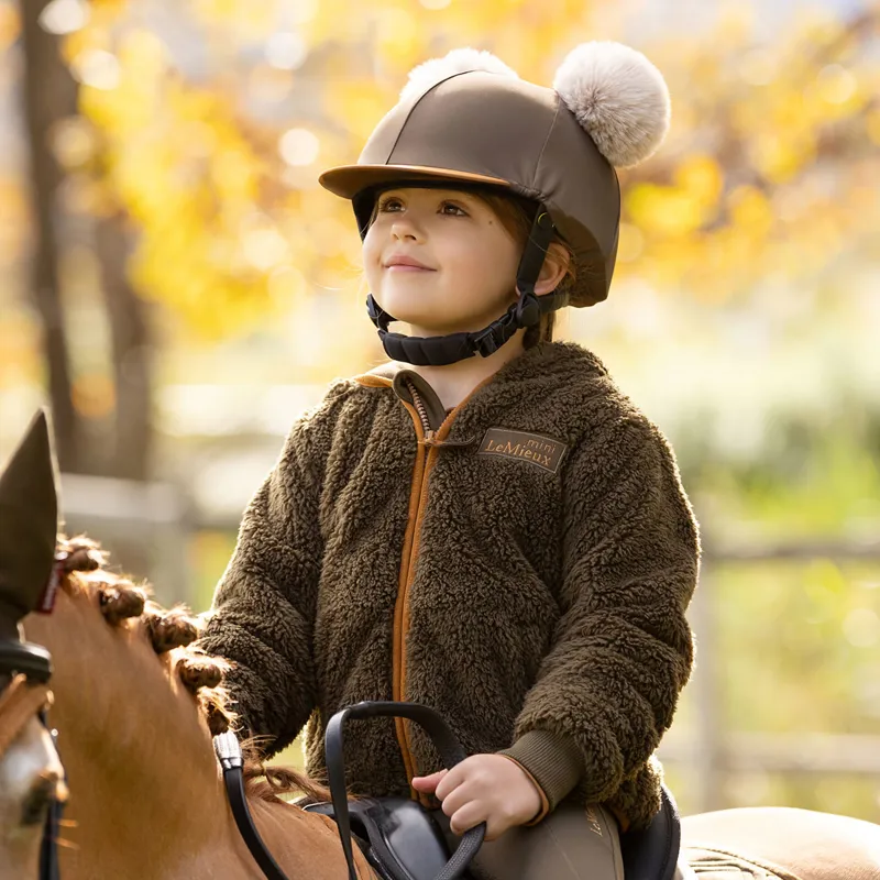 LeMieux Mini Junior Double Pom Hat Silk - Alpine-5