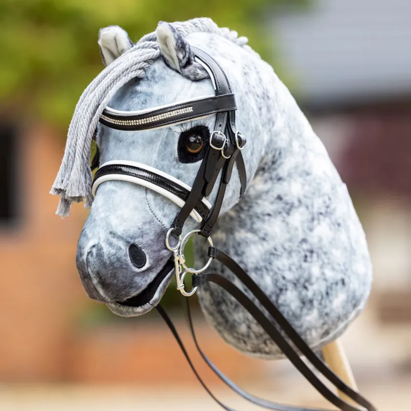 LeMieux Hobby Horse Toy Double Bridle - Black-1