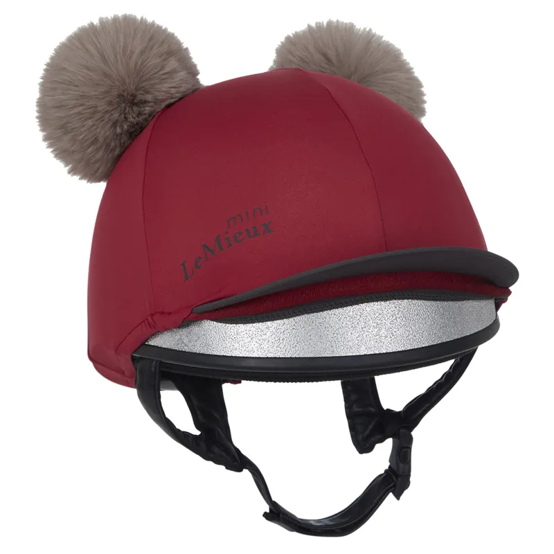 LeMieux Mini Junior Double Pom Hat Silk - Ember