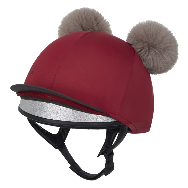 LeMieux Mini Junior Double Pom Hat Silk - Ember-1