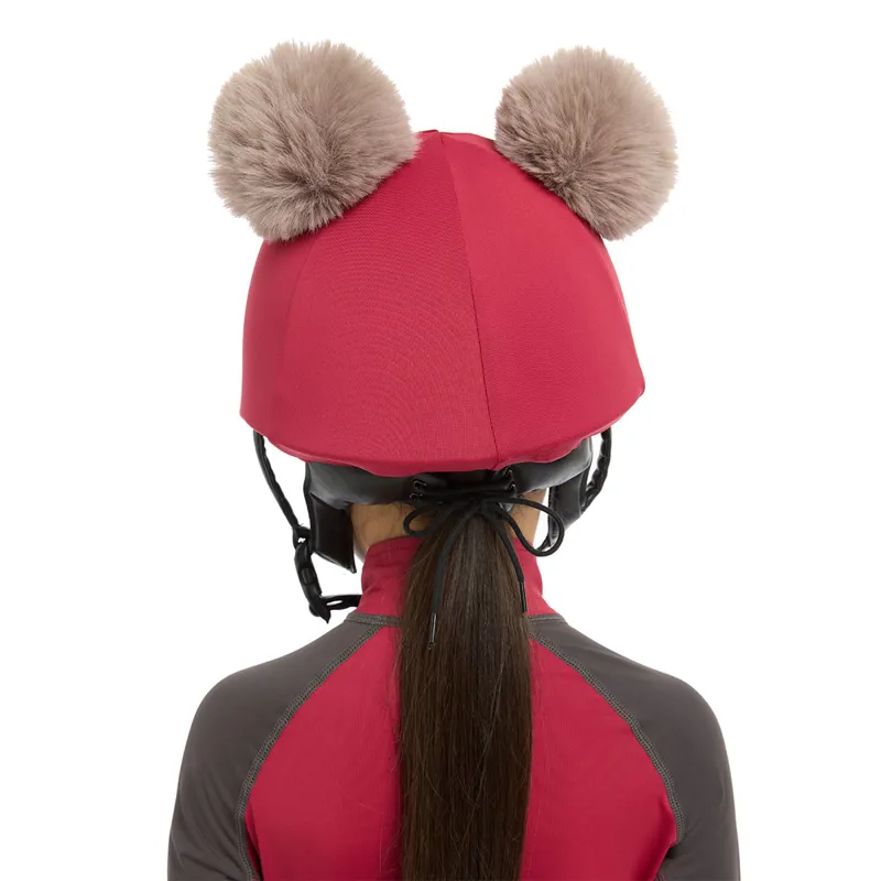 LeMieux Mini Junior Double Pom Hat Silk - Ember-2