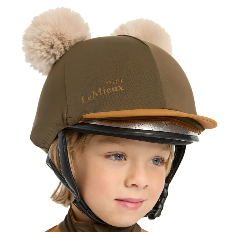 LeMieux Mini Junior Double Pom Hat Silk - Alpine-2