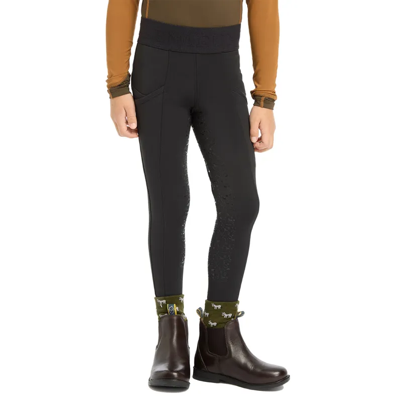 LeMieux Mini Pull On Full Grip Junior Riding Tights - Black