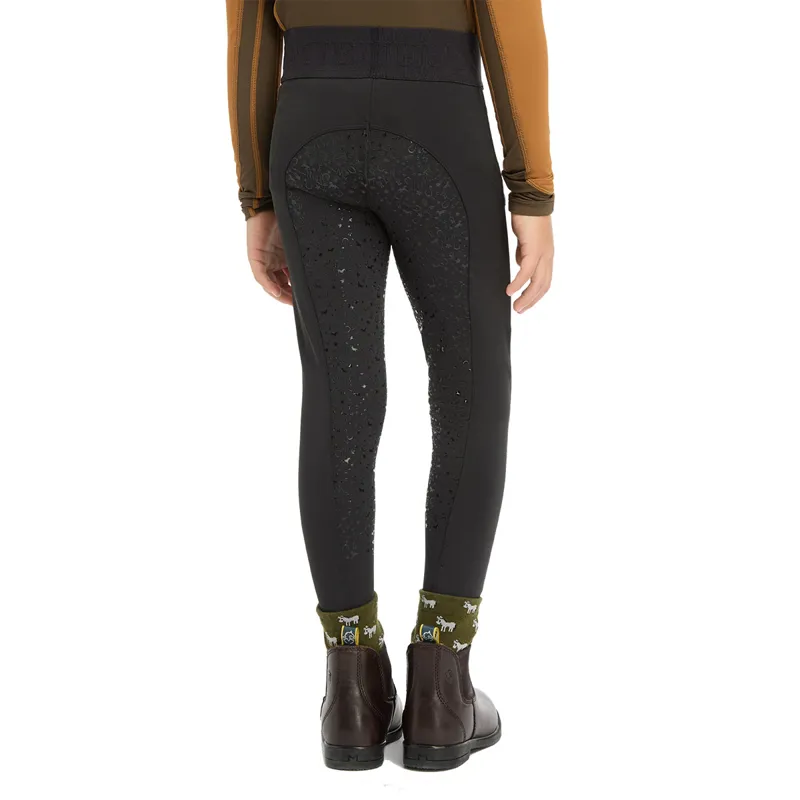 LeMieux Mini Pull On Full Grip Junior Riding Tights - Black-2