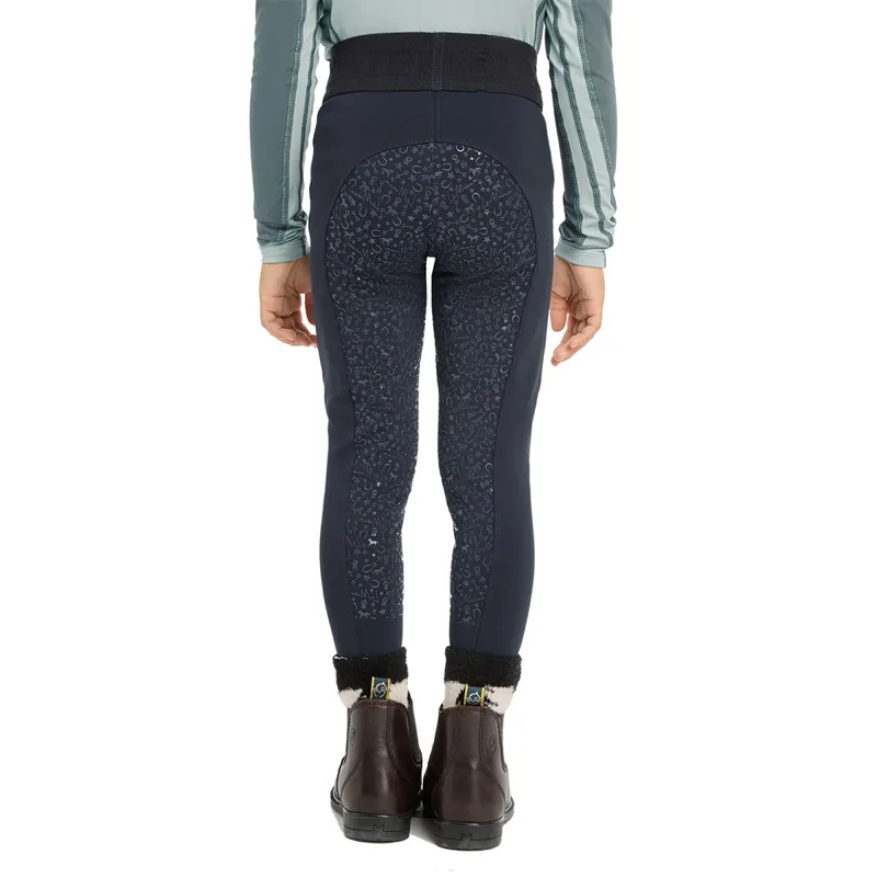 LeMieux Mini Pull On Full Grip Riding Tights - Navy-2