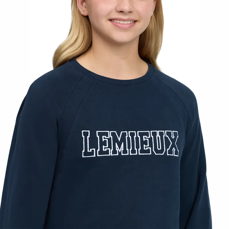 LeMieux Young Rider Shay Varsity Crew Jumper - Navy-3