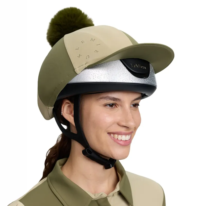 LeMieux Harlequin Hat Silk - Willow/Pear-1