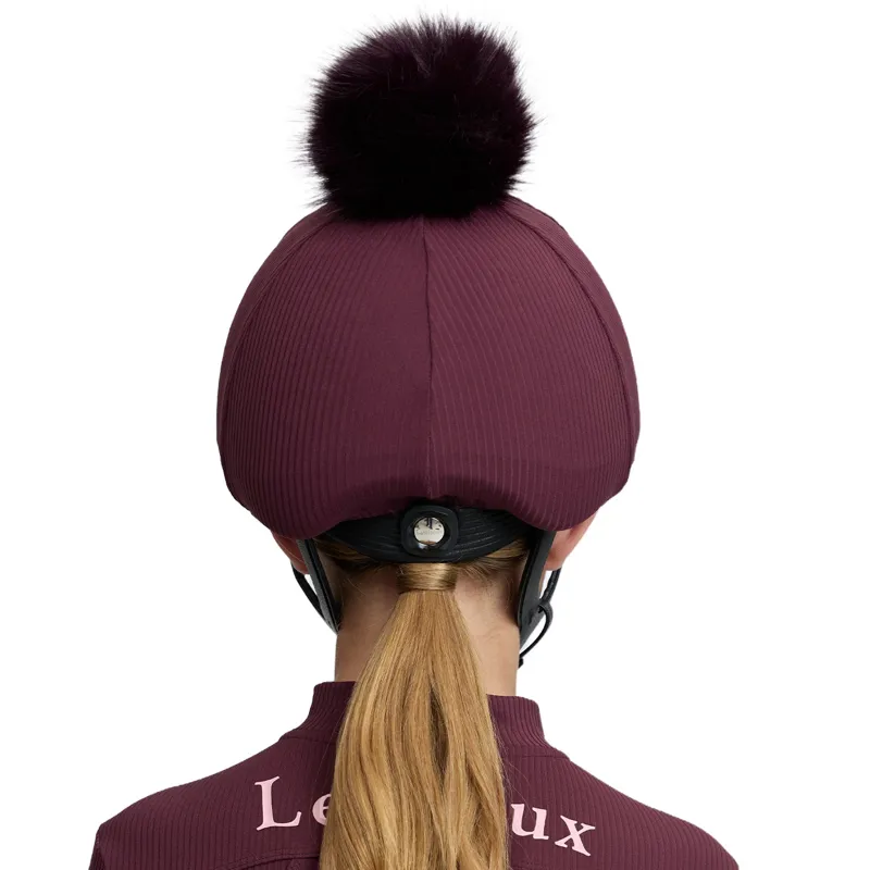 LeMieux Ribbed Hat Silk - Bramble-1