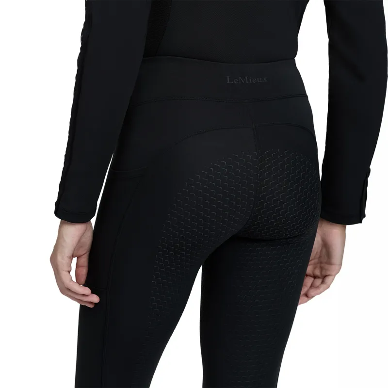 LeMieux Natalie Womens Brushed Full Grip Pull On Riding Tights - Black-3