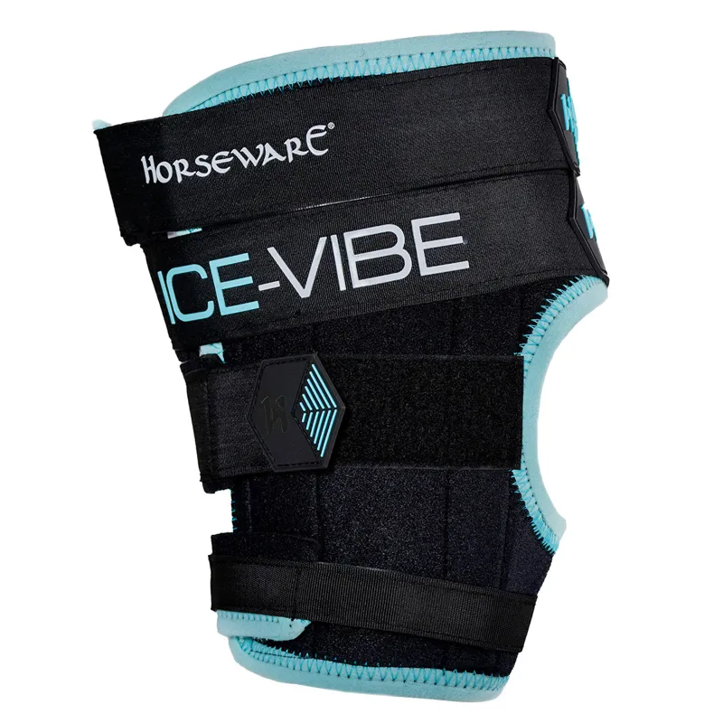 Horseware Ice-Vibe Hock Wraps - Black/Aqua