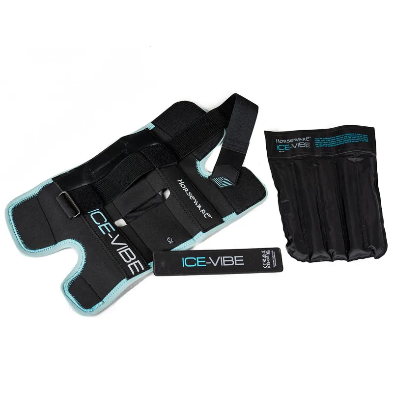 Horseware Ice-Vibe Knee Wraps - Black/Aqua