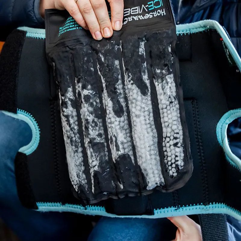 Horseware Ice-Vibe Knee Wraps - Black/Aqua-4