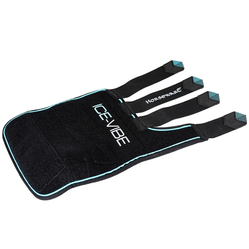 Horseware Ice-Vibe Leg Wraps - Black/Aqua-2