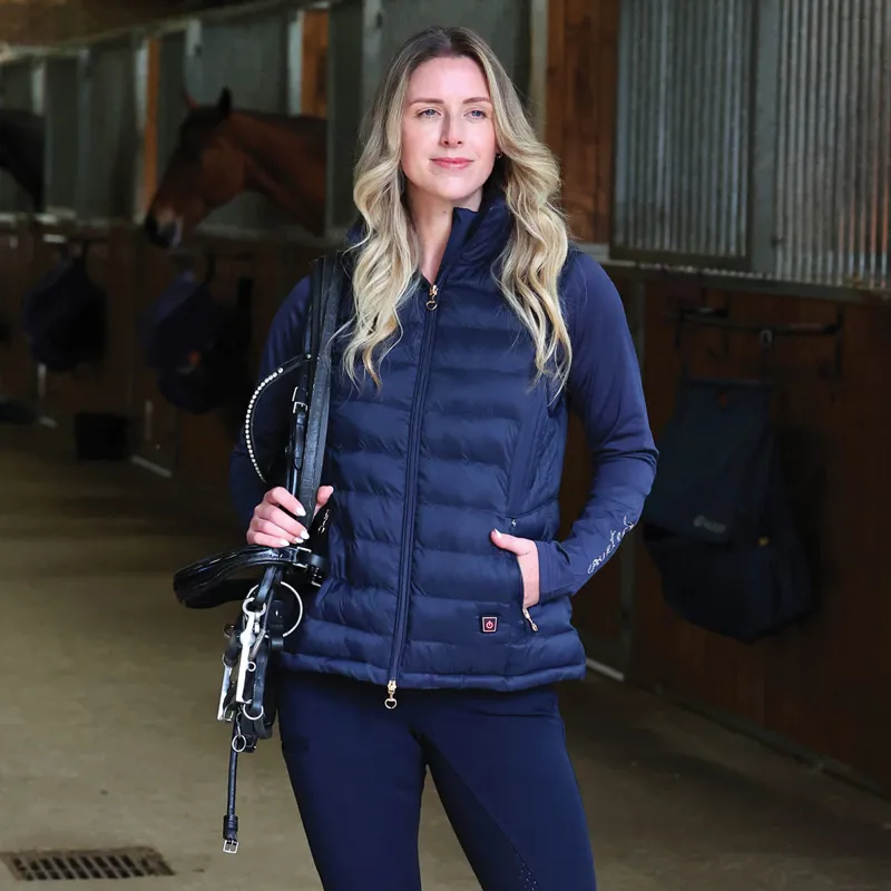 Equetech Inferno Ladies Padded Heated Gilet - Navy-3