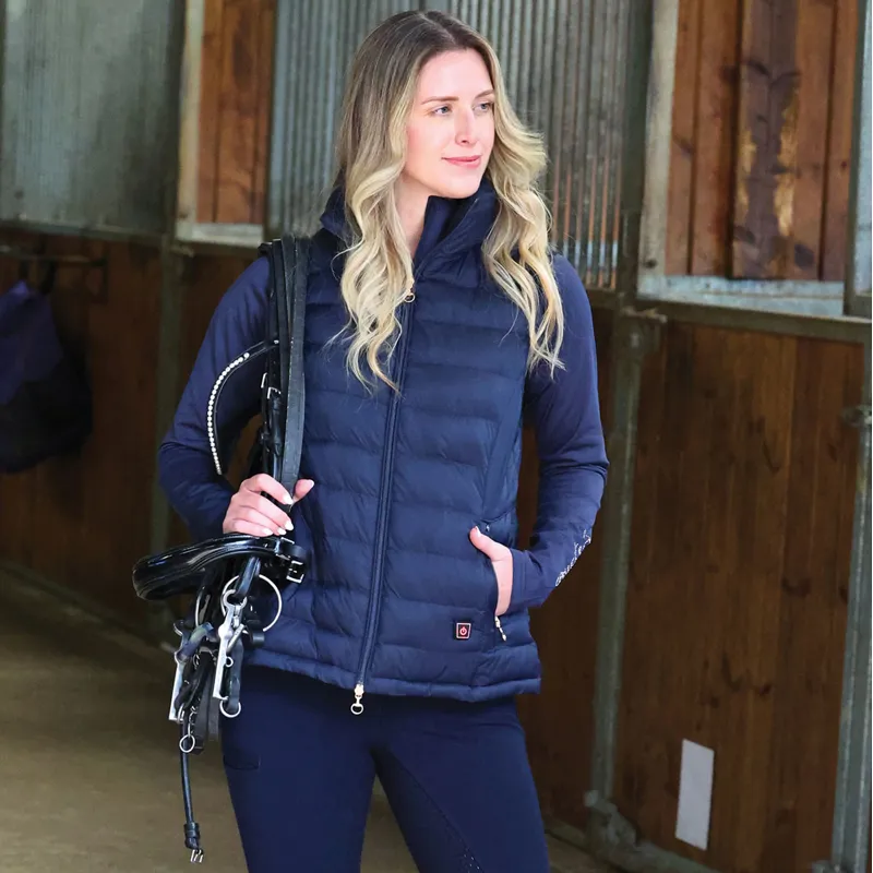 Equetech Inferno Ladies Padded Heated Gilet - Navy-4