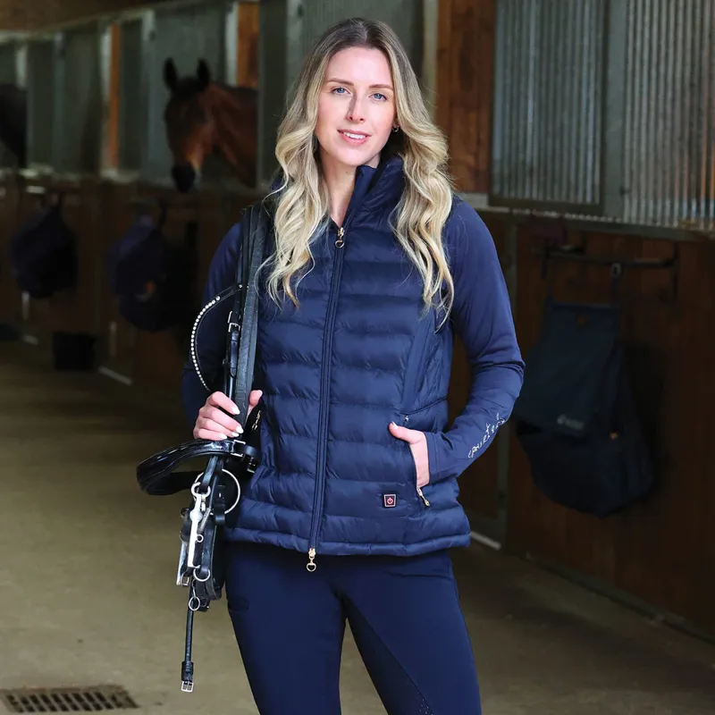 Equetech Inferno Ladies Padded Heated Gilet - Navy-5