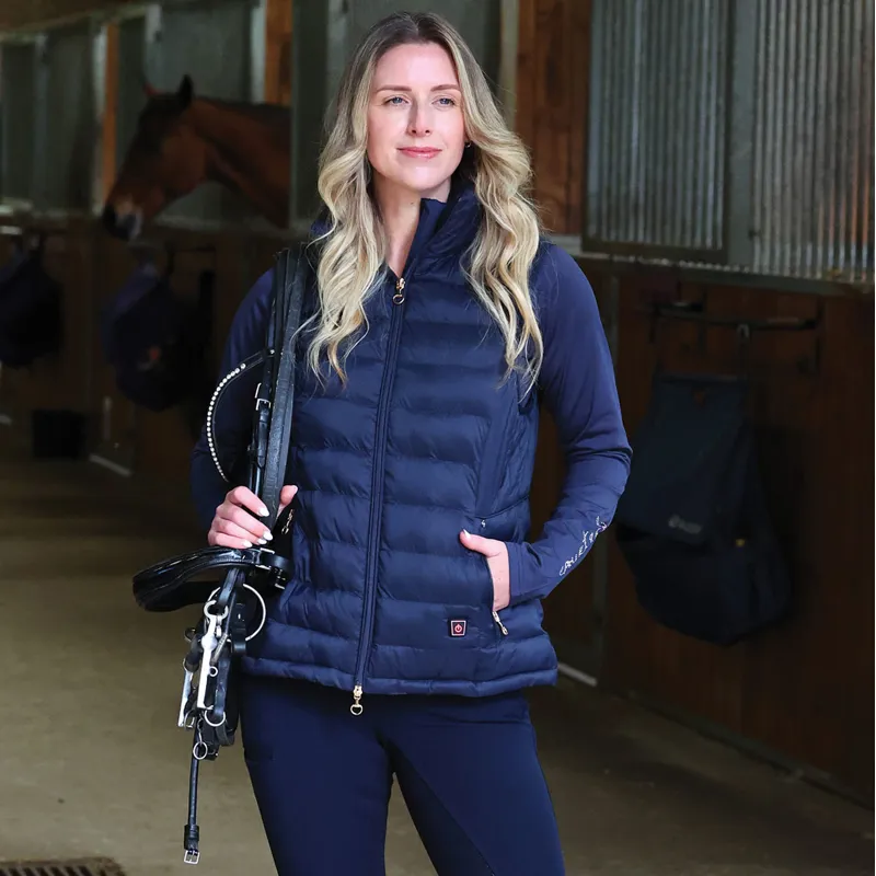 Equetech Inferno Ladies Padded Heated Gilet - Navy-7