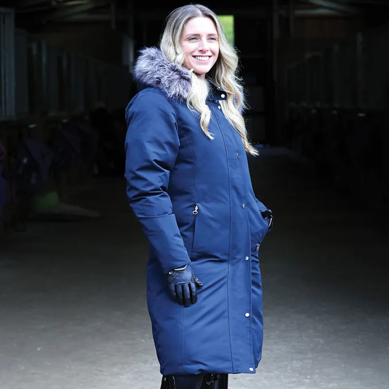 Equetech Inferno Waterproof Ladies Heated Riding Coat - Navy-4