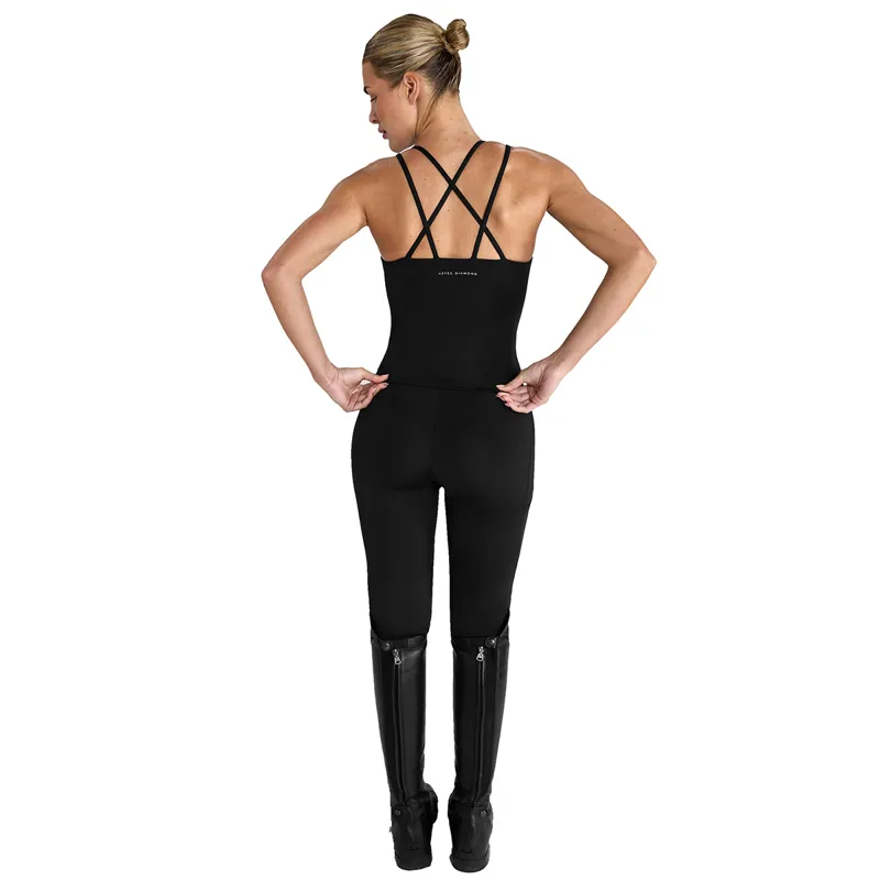 Aztec Diamond Bra Insert Womens Vest Top - Black-6