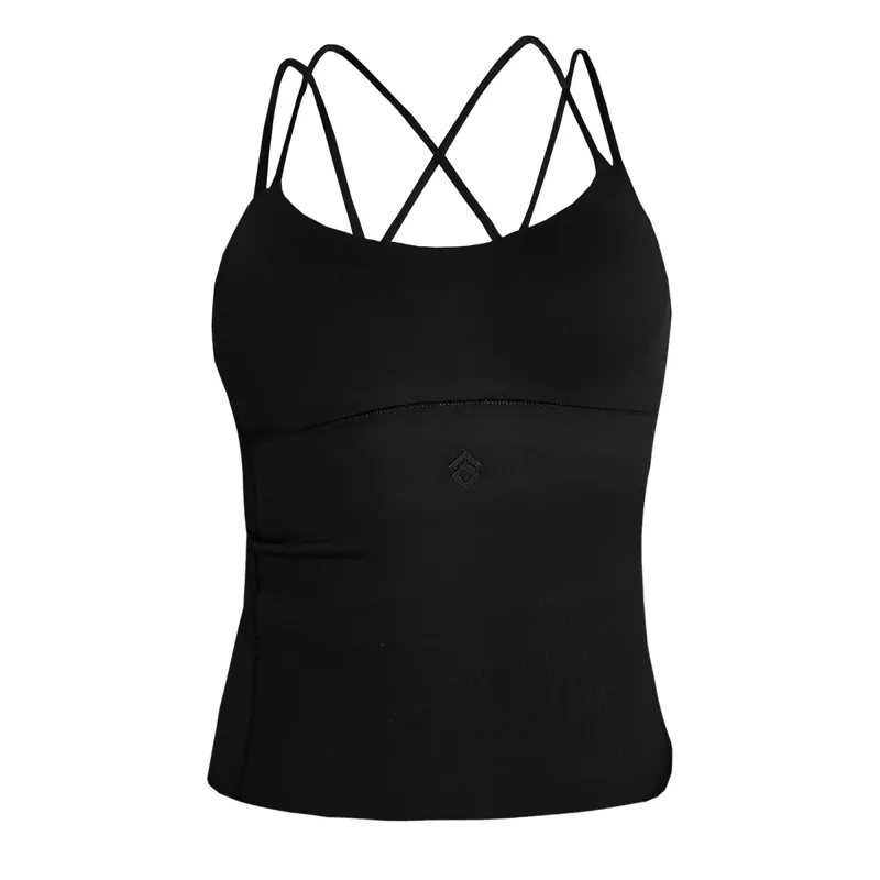 Aztec Diamond Bra Insert Womens Vest Top - Black-2