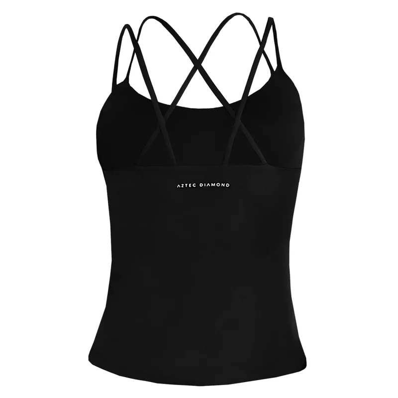 Aztec Diamond Bra Insert Womens Vest Top - Black-1