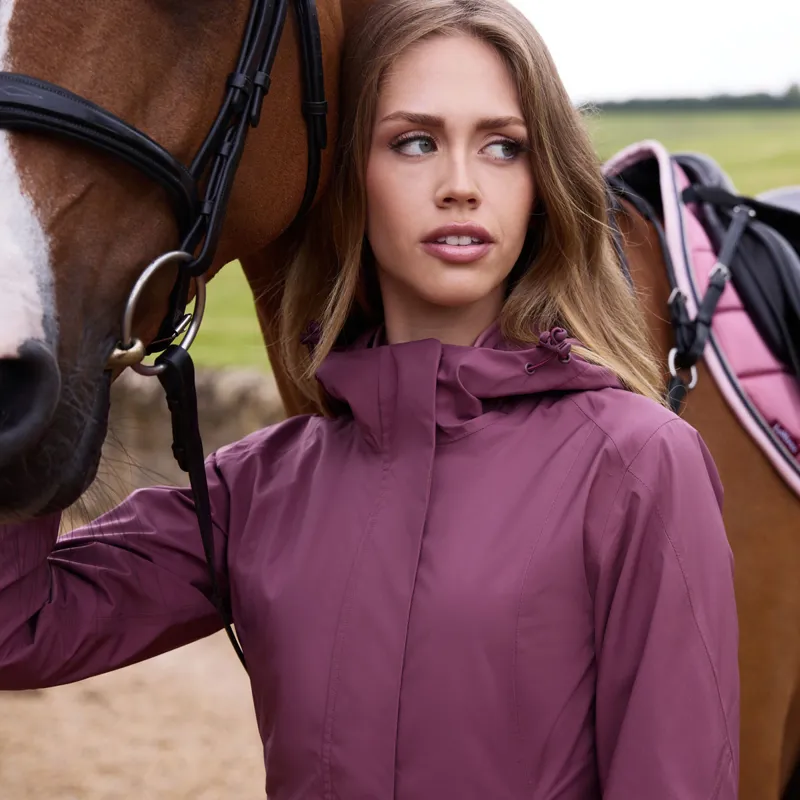 LeMieux Isla Ladies Short Waterproof Jacket - Rosewood-10