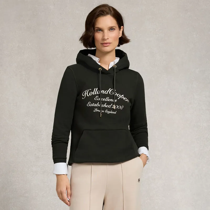 Holland Cooper Ivy League Womens Hoodie - Racing Green-1