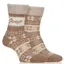 Jeep Brushed Ladies Thermal Boot Socks 2 Pack - Fawn/Ecru