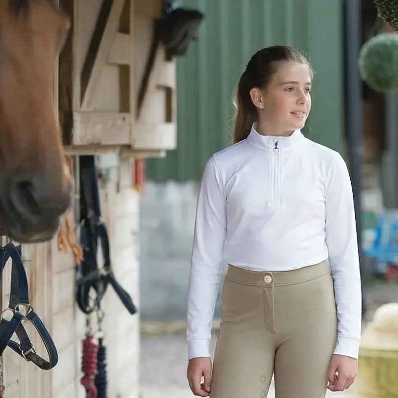 Equetech Junior Thermal Stock Shirt - White-1