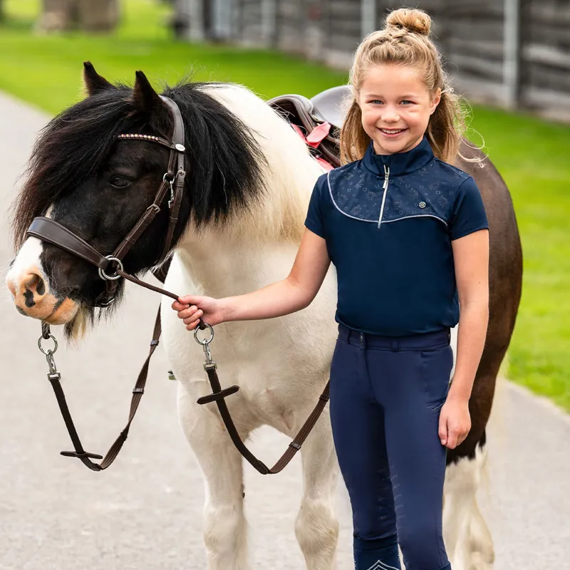 QHP Jaily Junior Girls Shirt - Evening Blue-5