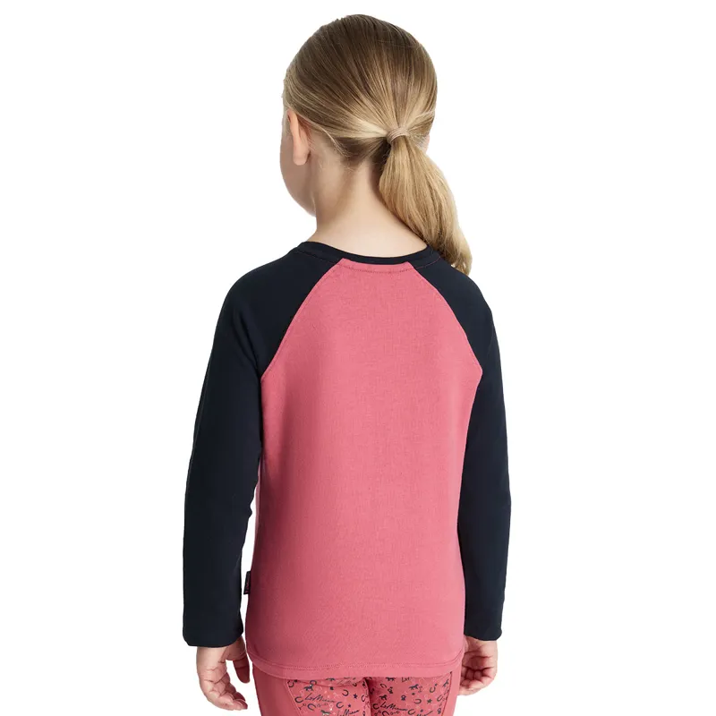 LeMieux Mini Jamie Long Sleeve Junior Top - Cranberry/Dreamer-2