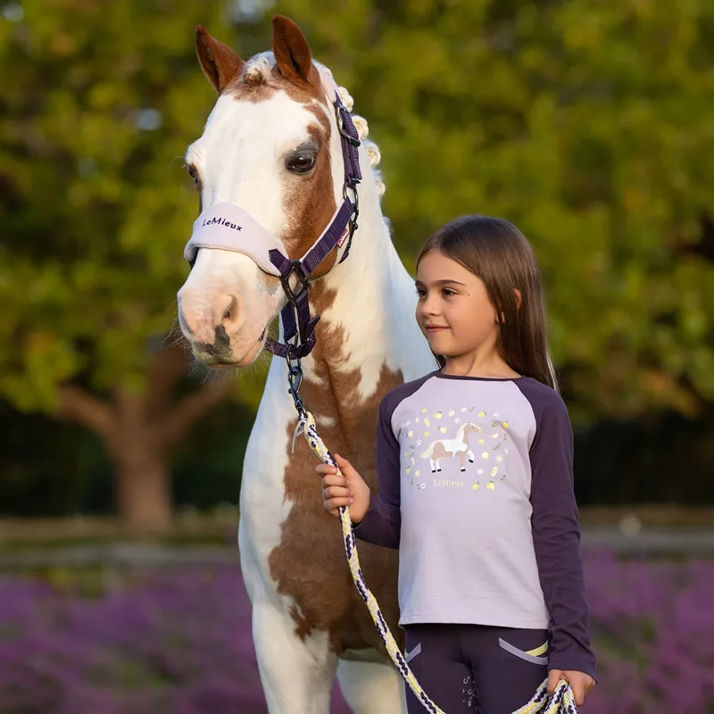 LeMieux Mini Jamie Long Sleeve Junior Top - Lilac/Lemon-6