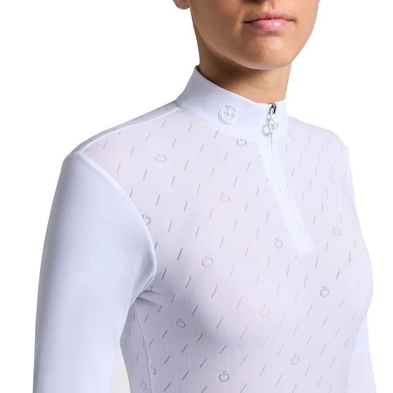 Cavalleria Toscana Junior Long Sleeve Jersey Competition Shirt - White-1