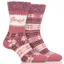 Jeep Brushed Ladies Thermal Boot Socks 2 Pack - Rose