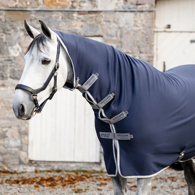 Amigo Jersey Integrated Cooler Rug - Navy/Titanium Grey/Silver-3