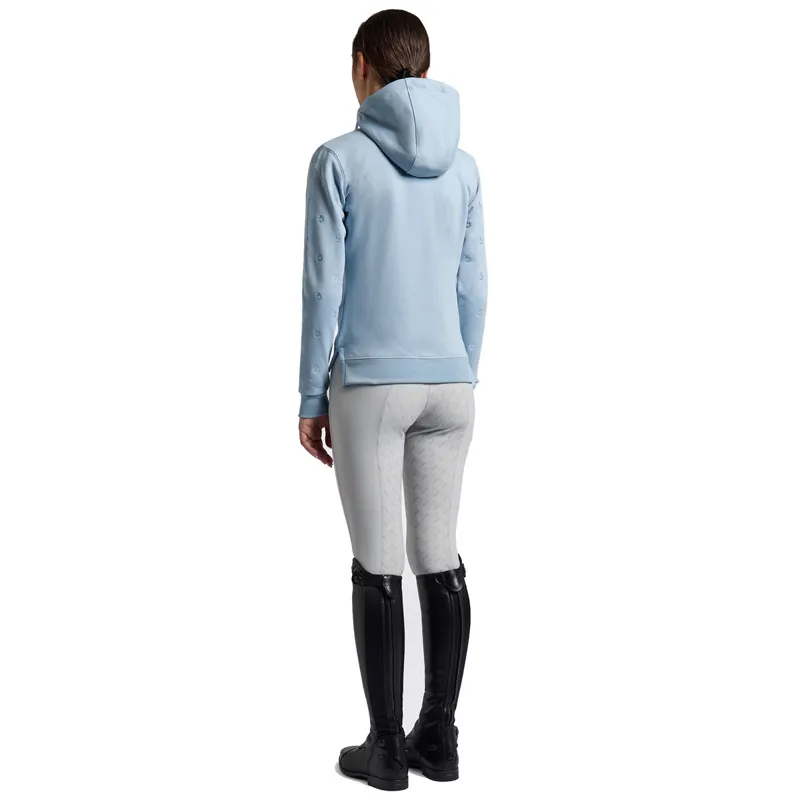Cavalleria Toscana Diagonal Zip Junior Girls Hoodie - Blue Fog-2