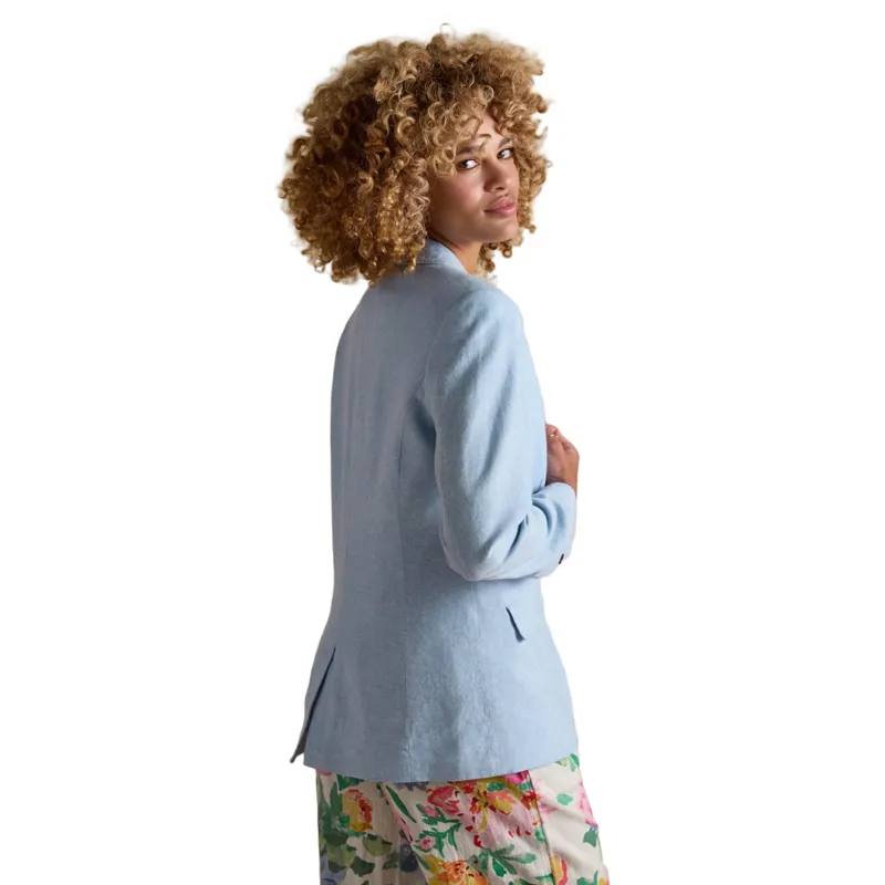 Joules Linen Blend Womens Blazer - Light Blue-2
