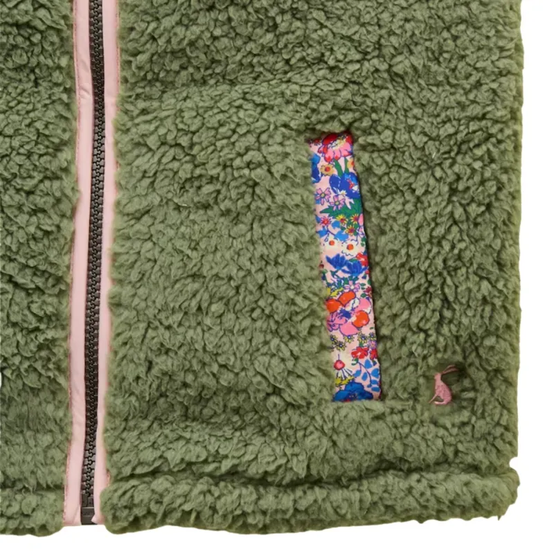 Joules Tilly Junior Girls Fleece Gilet - Khaki-2