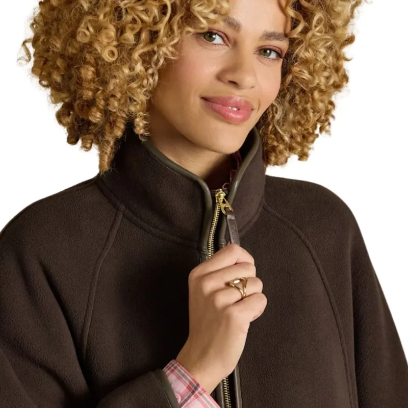 Joules Heritage Polar Fleece Womens Longline Cape - Chocolate Brown-4