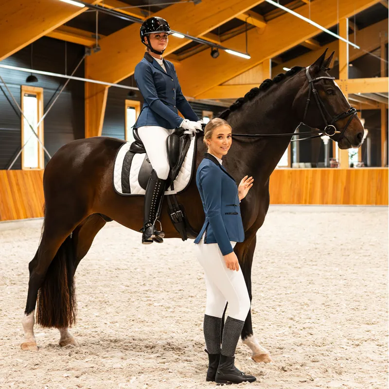 QHP Juliet Winter Full Grip Ladies Riding Tights - White-2