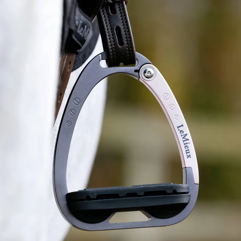 LeMieux Junior Vector Balance Inclined Stirrups - Rose Gold-1